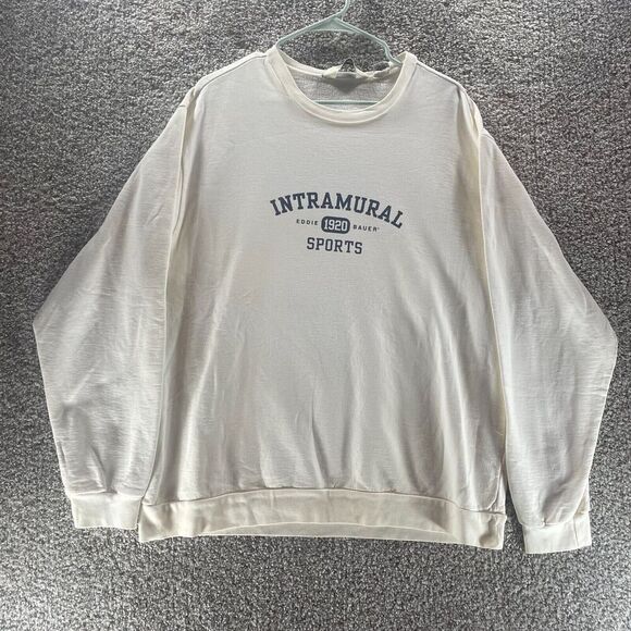 Eddie Bauer Other - Vintage Eddie Bauer Sweater Mens Medium White Crew Neck Pullover‎ Sweatshirt 90s